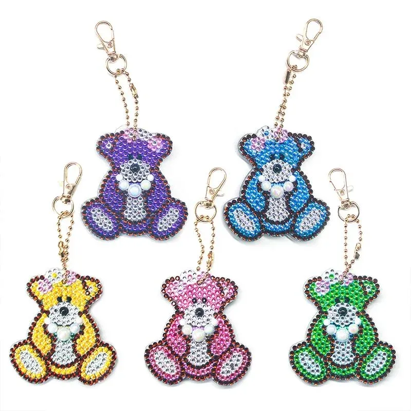 Porte-clés Diamond Painting Ours - 5 pièces à personnaliser