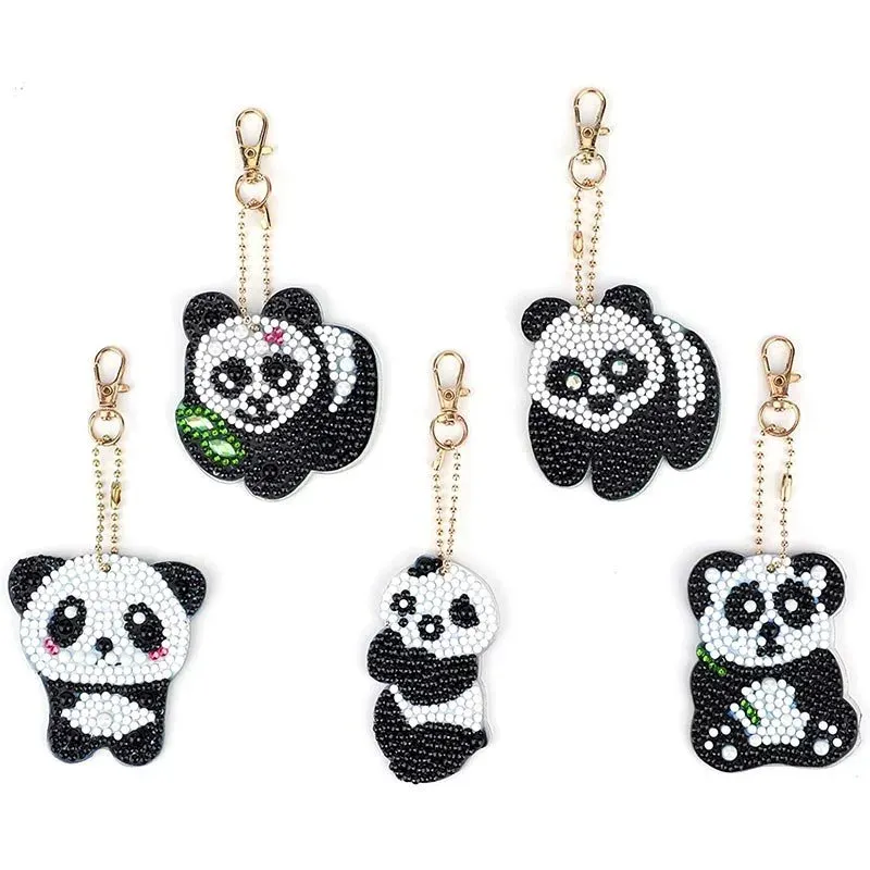 Porte-clés Diamond Painting Panda - Décoration scintillante à personnaliser