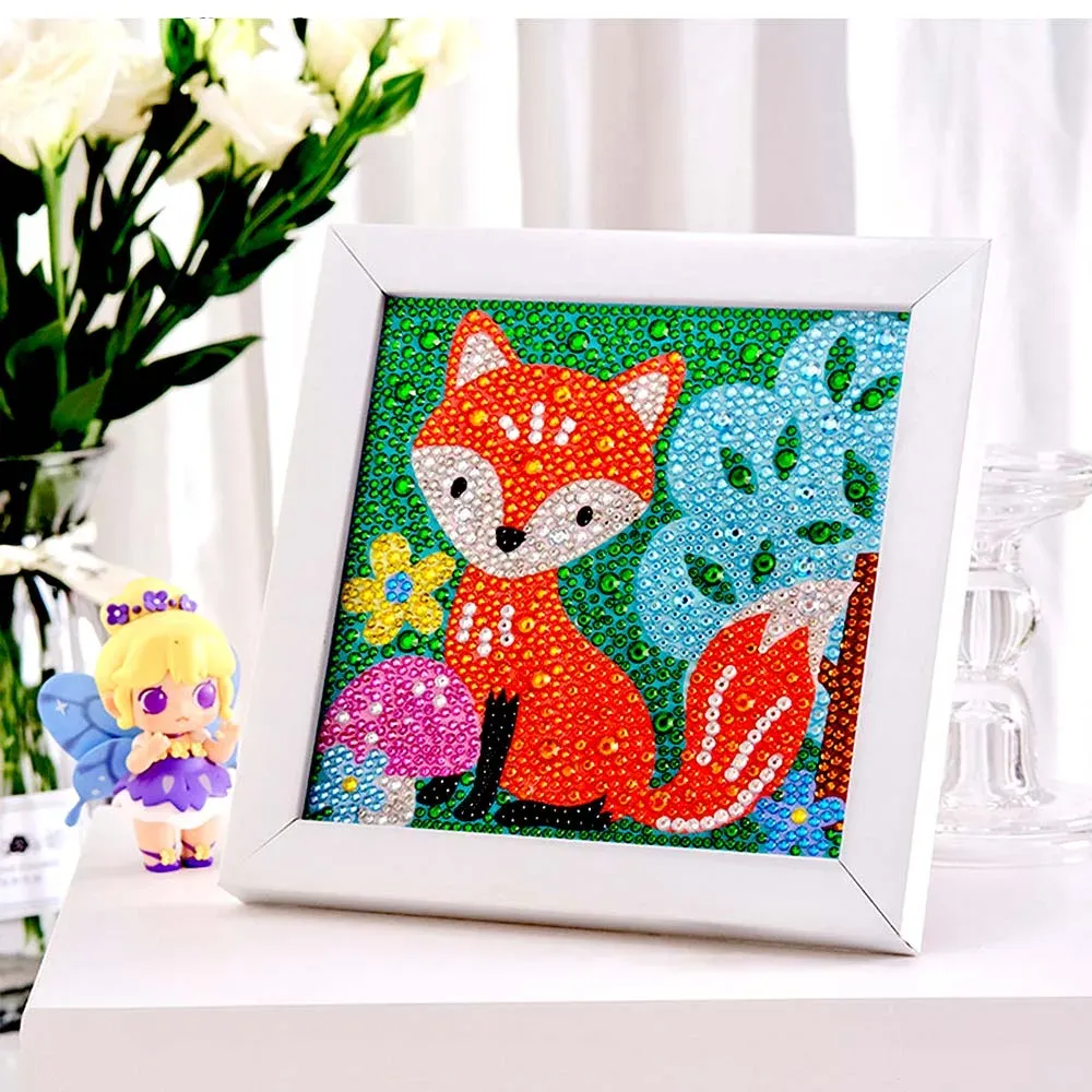 Porte-Clés Diamond Painting Renard avec Cadre Photo 15x15 cm