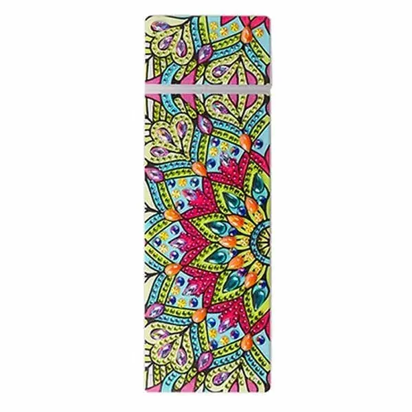 Porte-stylo broderie diamant aux motifs floraux élégants