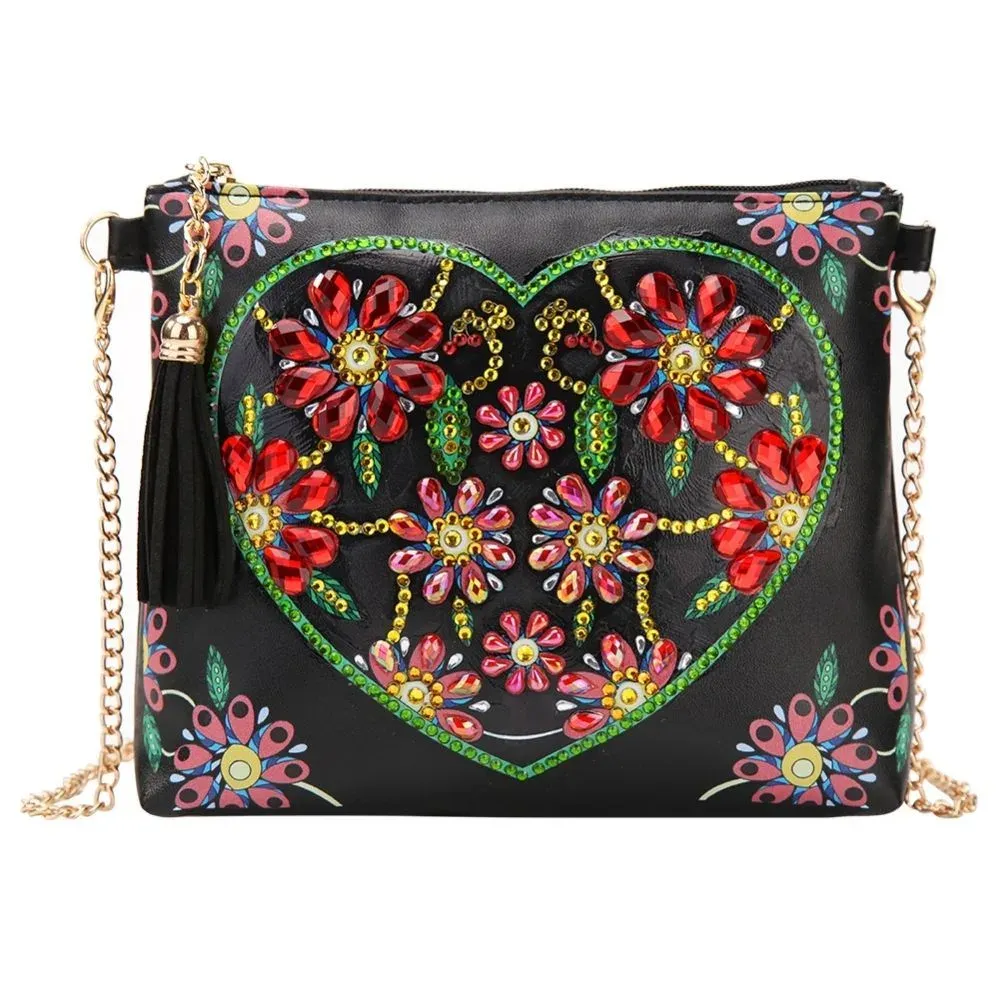 Sac à main Diamond Painting Bouquet Cœur de Minuit