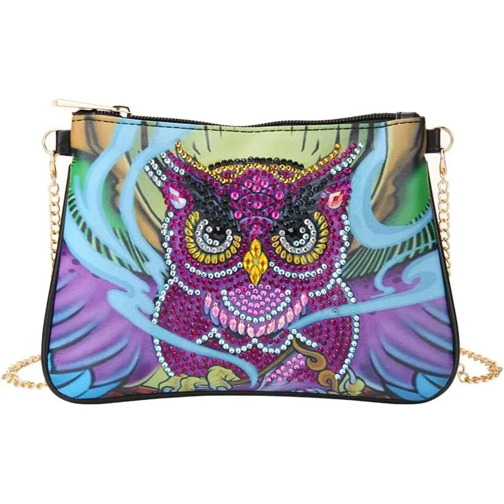 Sac à poignet Diamond Painting Hibou - Accessoire de broderie élégant