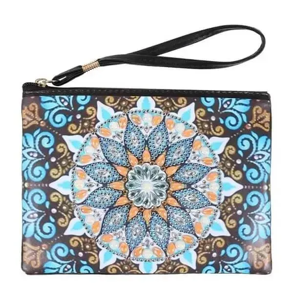 Sac Poignet Diamond Painting - Mandala Bleu pour Broderie Précise