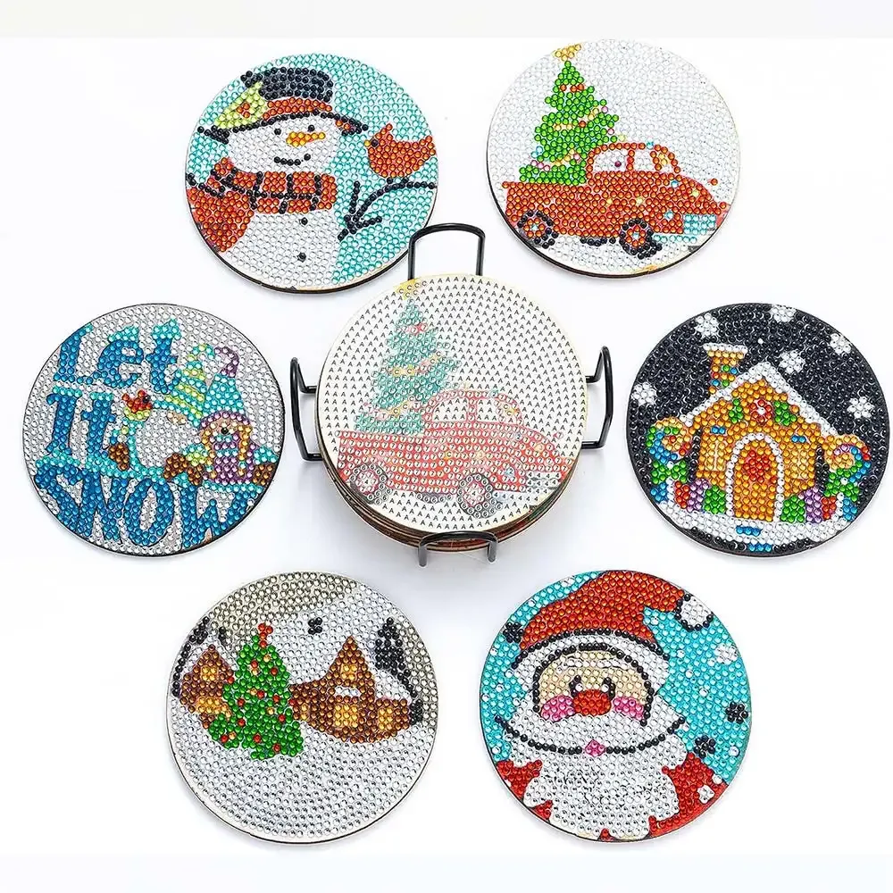 Sous-Verre Diamond Painting Noël avec support - Décoration festive