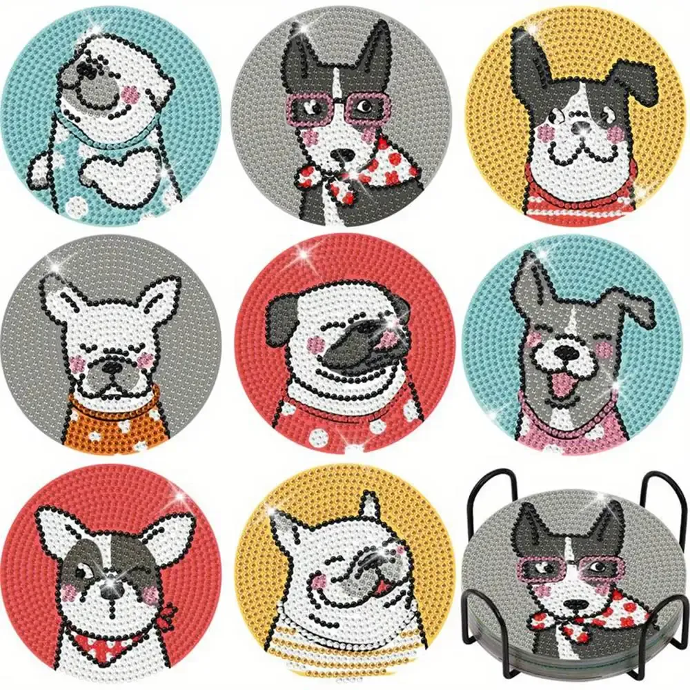 Sous-verre Diamond Painting Chiens Chanceux pour broderie diamant