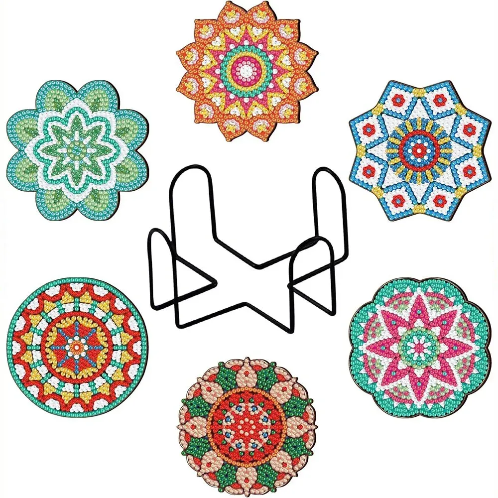 Sous-Verre Diamond Painting Fleurs Mandala - 9 cm