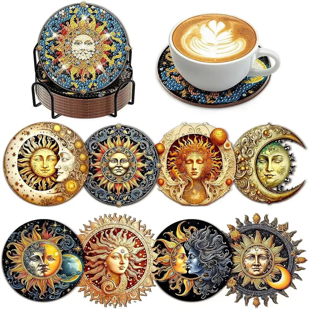 Sous-Verre Diamond Painting Lune - Décoration scintillante pour vos boissons