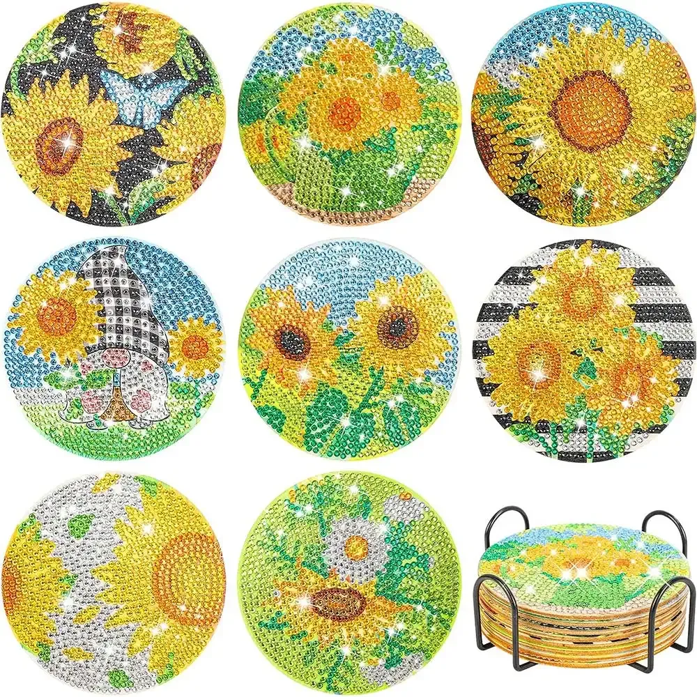 Sous-Verre Diamond Painting 5D - Tournesols pour une touche champêtre