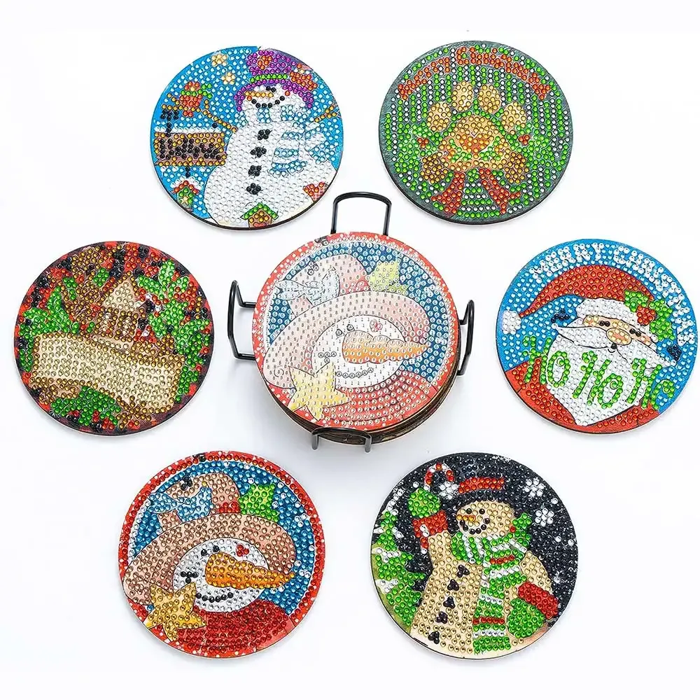 Ensemble de sous-verres Diamond Painting Noël - Décoration festive 10x10 cm