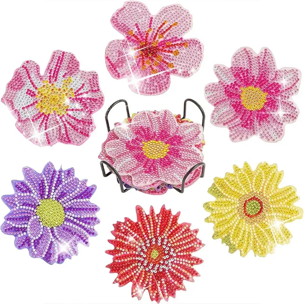 Sous-Verre Diamond Painting 5D Fleurs - Décoration élégante 10x10 cm