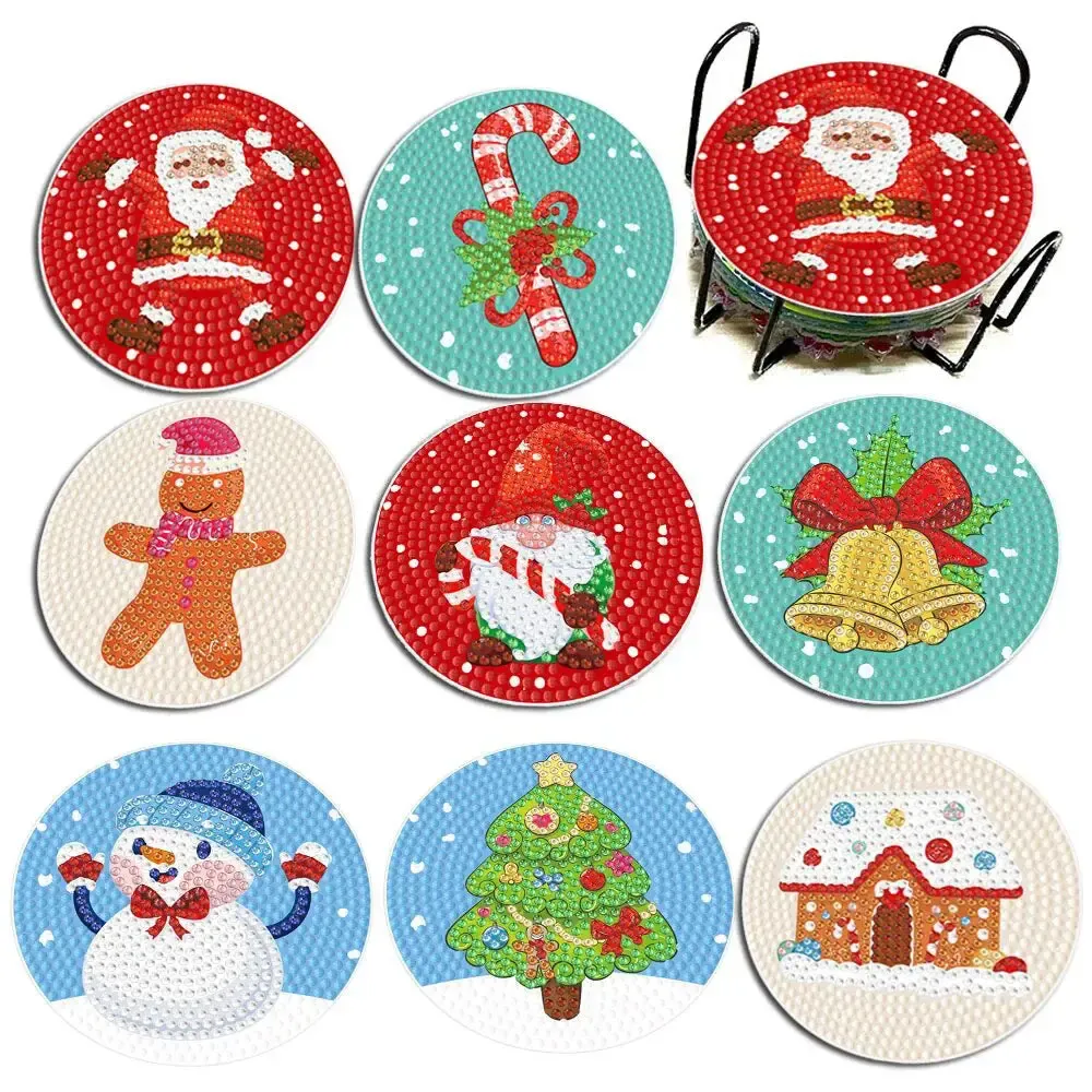 Sous-Verre Diamond Painting Noël - Décoration festive scintillante 10x10 cm