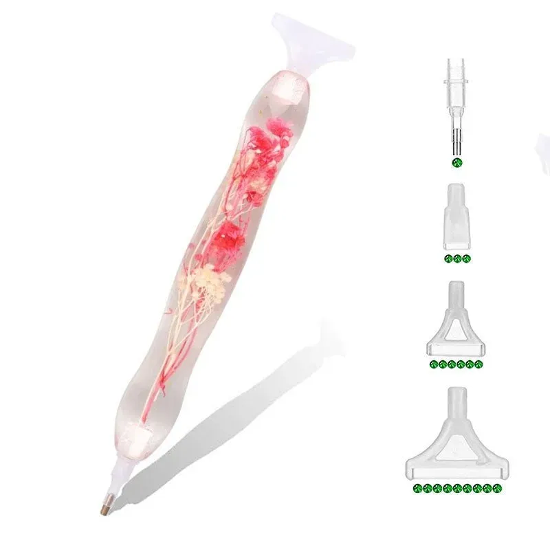 Stylo ergonomique pour diamond painting aux motifs floraux roses