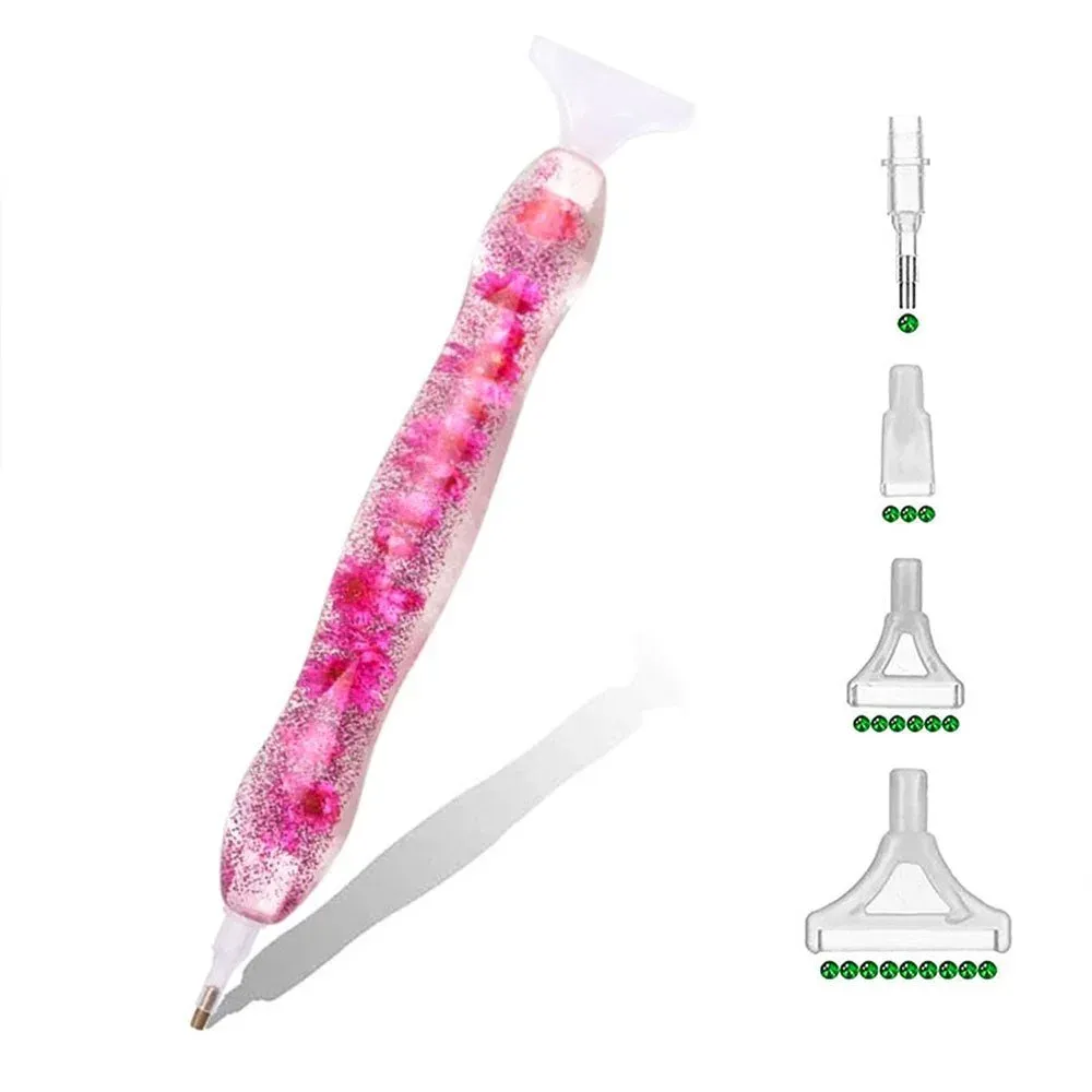Stylo Premium Ergonomique pour Diamond Painting - Fleurs Roses, 5 variantes