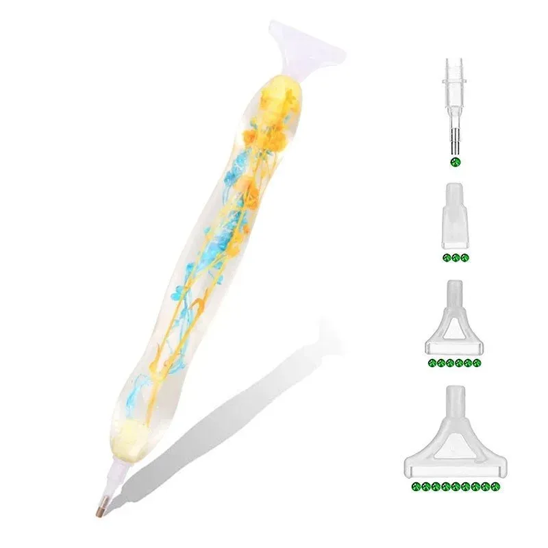 Stylo ergonomique Plantes pour diamond painting - Turquoise & Orange