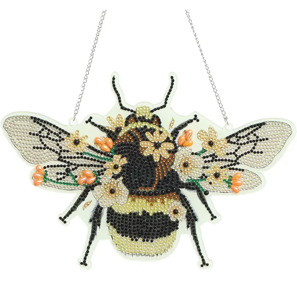 Suspension de porte Diamond Painting 5D - Motif Abeille élégante