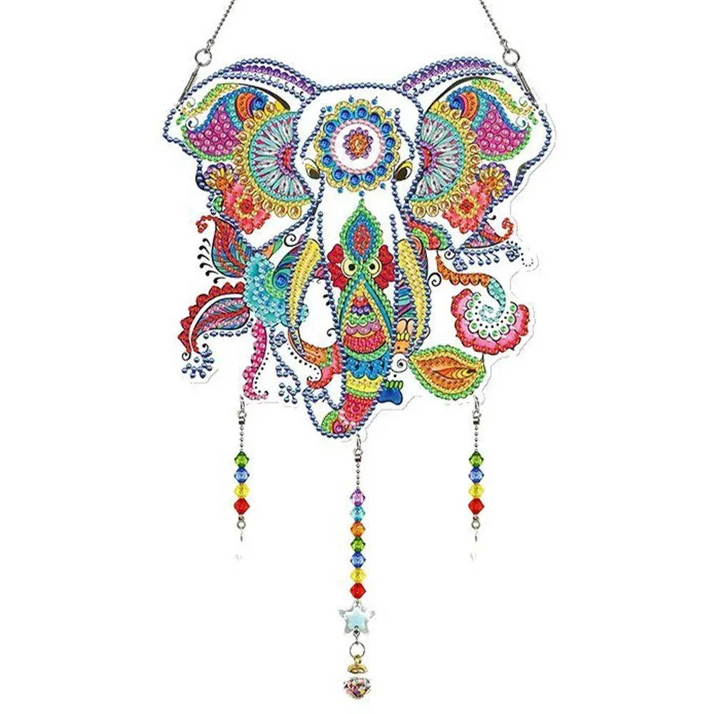 Suspension de porte broderie diamant - Éléphant en diamants 5D
