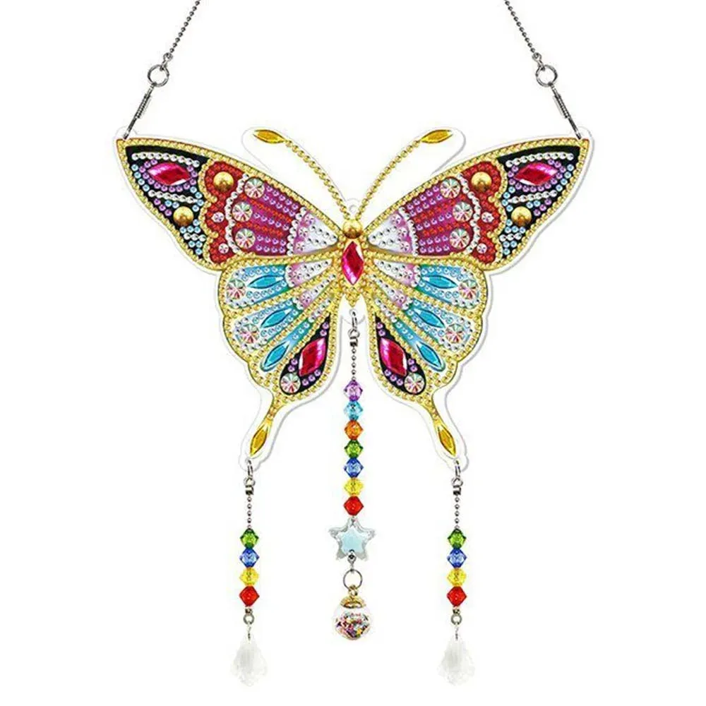 Suspension de porte broderie diamant - Papillon élégant 5D