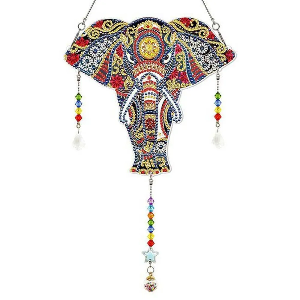 Suspension de porte broderie diamant Éléphant en 5D