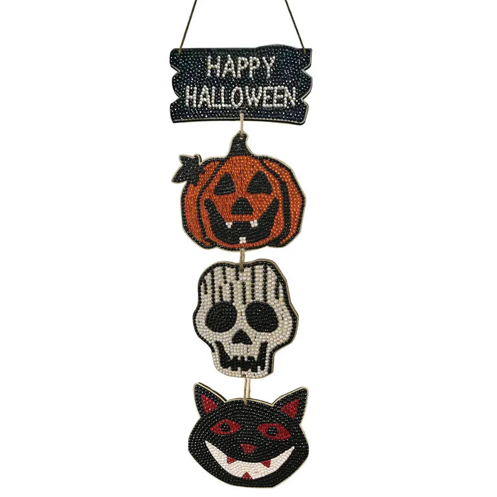 Suspension de Porte Halloween en Broderie Diamant 5D