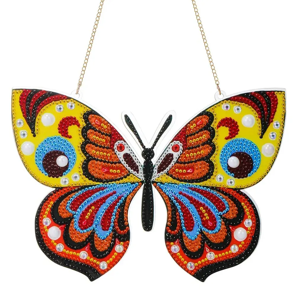 Suspension de porte Diamond Painting 5D - Élégant papillon scintillant