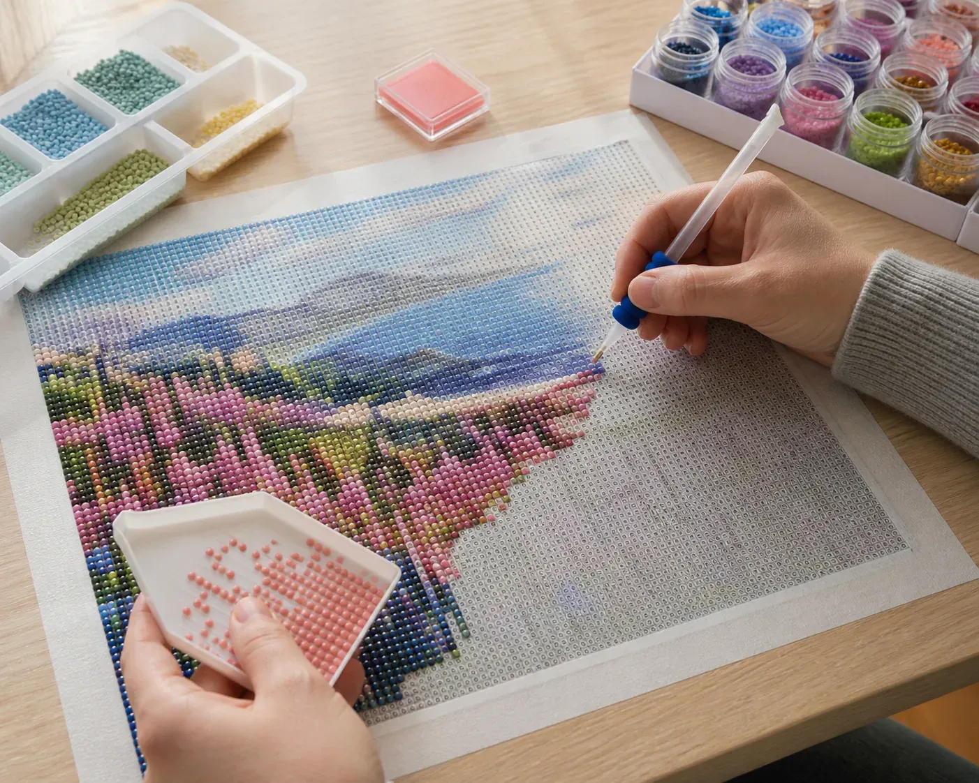 Un tableau diamant à coller se réalise avec méthode et patience