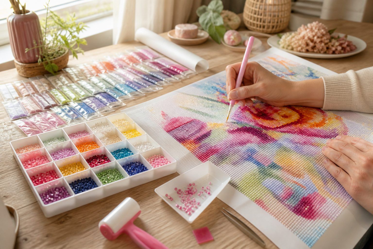Comment faire un tableau en diamant, étape par étape ?
