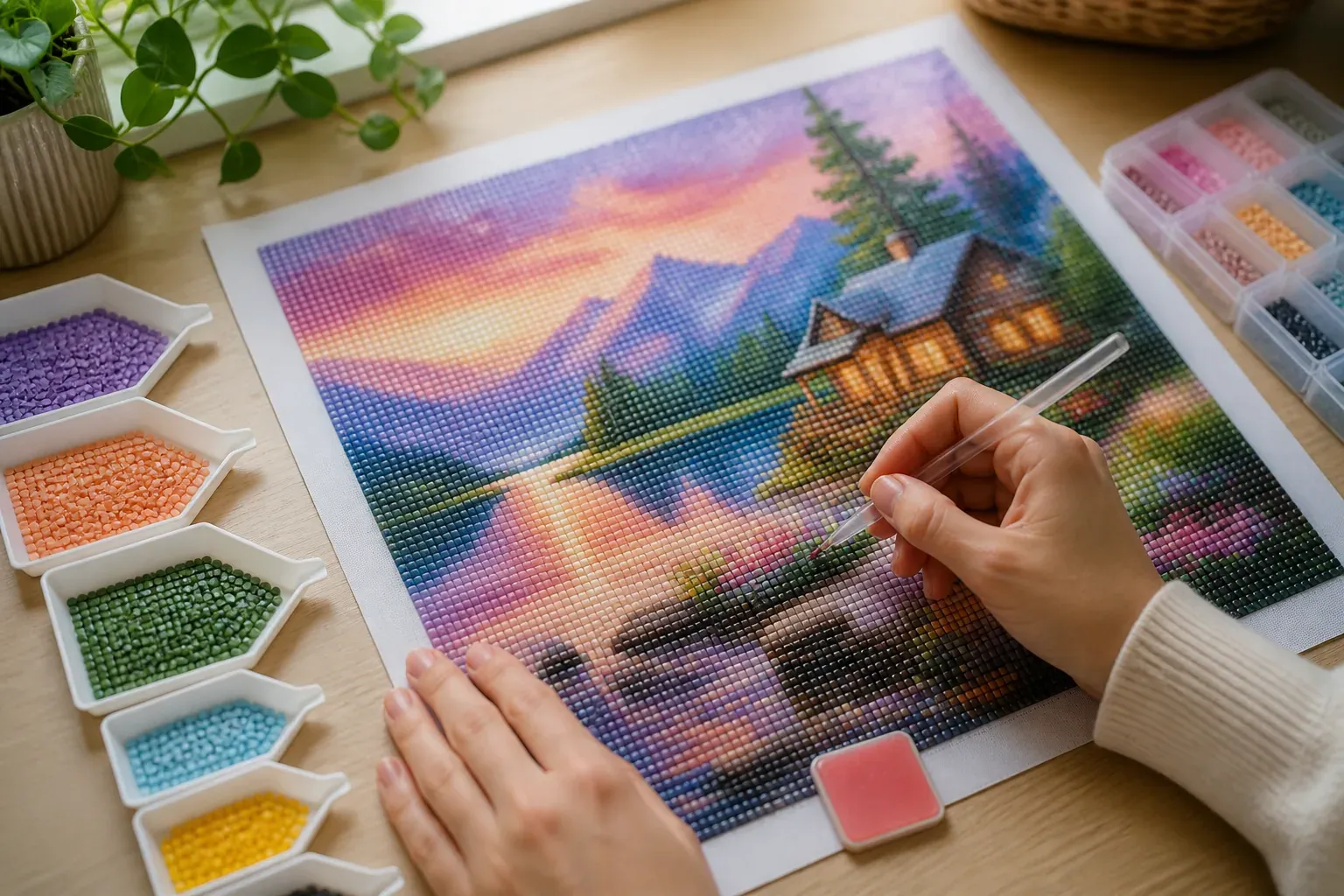 Un tableau diamond painting se choisit, se réalise et s’encadre